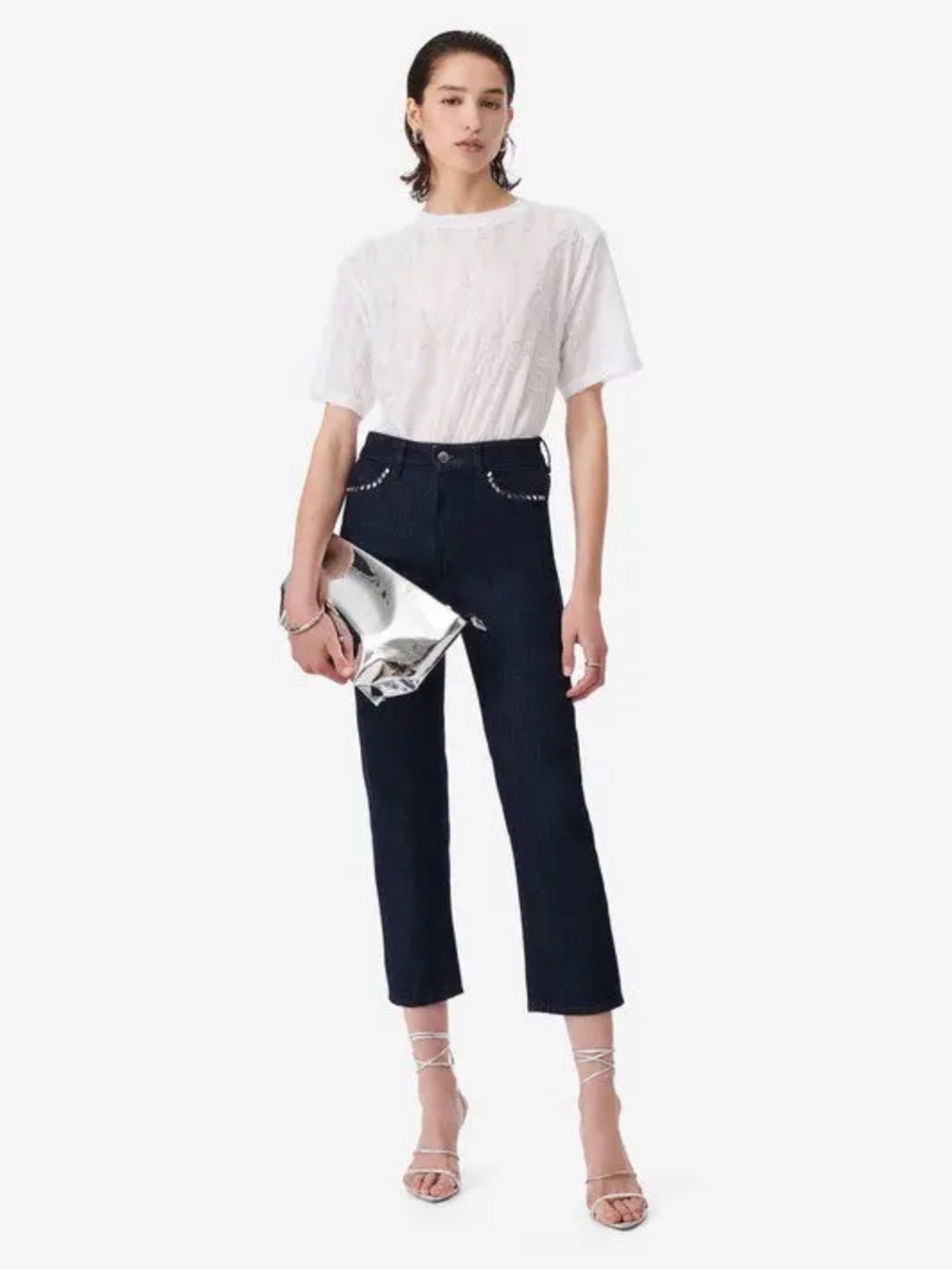NWT IRO Paris- Fuyuko Straight-Leg Jeans with Embellished Pockets
